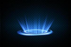 The Circular Portal Effect is brilliantly illuminated and features glowing rays radiating outwardly vector