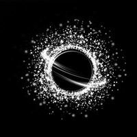 An Abstract Black Hole with Sparkles Set Against a Cosmic Art Background, Creating a Mesmerizing Scene vector