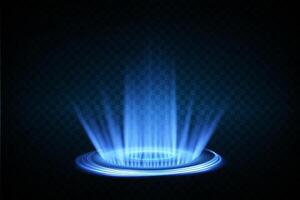 An Intriguing Glowing Blue Energy Beam Emergence Effect Displayed on a Dark and Mysterious Background vector