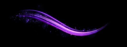 A beautiful Purple Wave Design enhanced with Sparkles set against a rich Black Background that captivates viewers vector