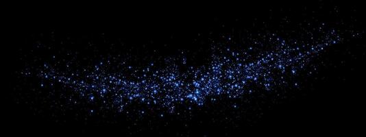 A stunning and mesmerizing Blue Particle Stream gracefully flowing across a deep Black Background with charm vector