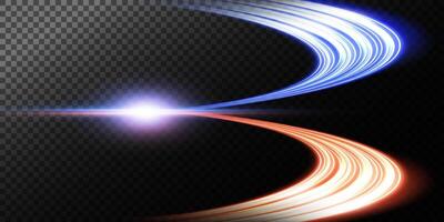 Create Stunning Dynamic Light Trails on a Dark Background for Innovative and Creative Design Projects vector