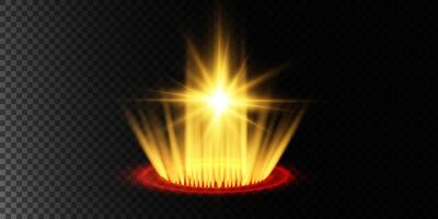 A Glowing Golden Light Burst emanates with Radiant Rays and displays a Soft Halo Effect surrounding it vector