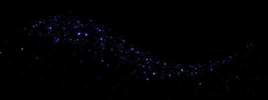 A Beautiful Blue Starry Wave Set Against a Deep Dark Background Creates a Truly Mesmerizing Cosmic Scene vector