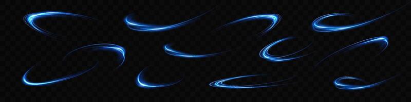 Blue Wisps Are Floating Gracefully on Black Stunning Abstract Light Effects That Truly Captivate Your Imagination vector