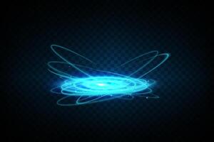Stunning glowing blue light effects beautifully complemented by an intricate circular design element vector