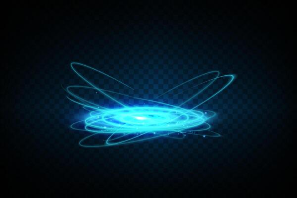 Stunning glowing blue light effects beautifully complemented by an intricate circular design element
