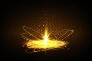 Experience a Glowing Light Effect that features Sparkling Radiance combined with dynamic Energy Swirls vector