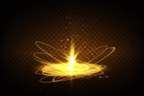 Experience a Glowing Light Effect that features Sparkling Radiance combined with dynamic Energy Swirls