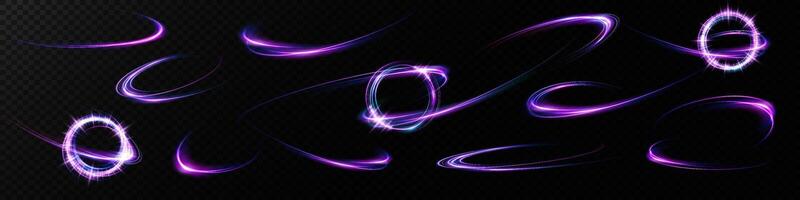 This is an abstract representation featuring gorgeous purple and blue swirls accompanied by circular elements vector