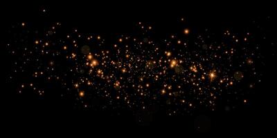 Sparkling and Shimmering Golden Particles Set Against a Deep and Dark Background, Creating a Magical Atmosphere vector