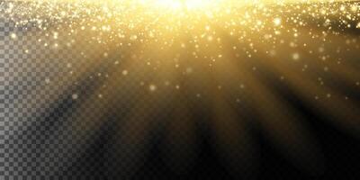 Elegant Golden Sparkle Rays radiating with Glittering Lights create a mesmerizing atmosphere of beauty vector