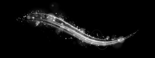An Elegant and Captivating Light Wave Showcasing Sparkles That Dazzle Against a Deep, Dark Background vector