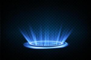 A stunning futuristic blue beam light effect on a dark background, creating a captivating visual impact vector