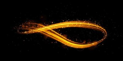 An Abstract Golden Infinity Symbol With Sparkles Set Against A Dark Background Creating A Stunning Visual vector