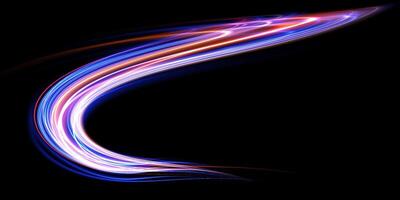 Striking and Colorful Light Trails Set Against a Dark Background Create a Captivating Visual Experience vector