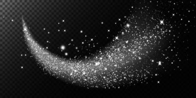 An Elegant Sparkling Crescent adorned with Shimmering Stars and Beautiful Glitter Effects that Dazzle the Eye vector