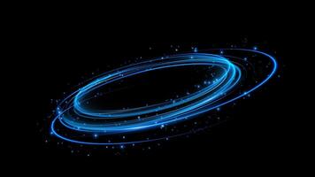 Stunning Glowing Blue Neon Circles on a Dark Black Background that captivates with its unique aesthetic appeal vector