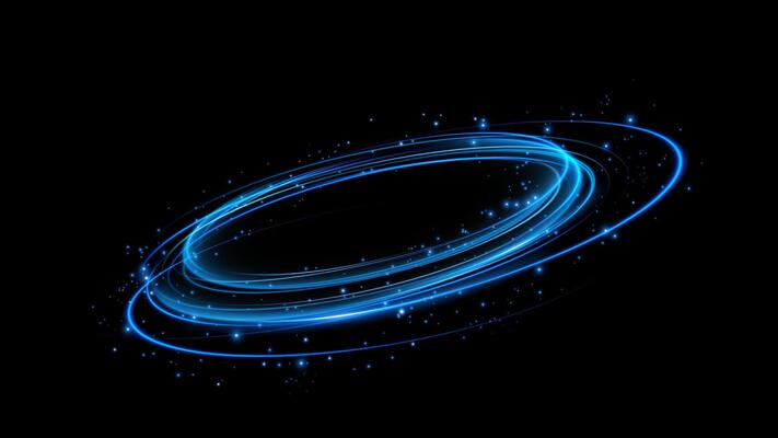Stunning Glowing Blue Neon Circles on a Dark Black Background that captivates with its unique aesthetic appeal