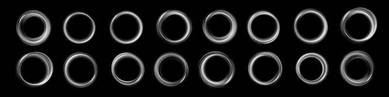 A collection of intricate circular patterns displayed against a dark background, showcasing artistic design vector