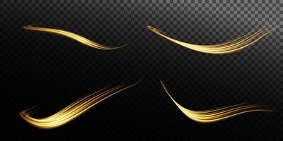 Stunning Golden Decorative Brush Strokes Ideal for Various Design and Art Projects to Enhance Creativity and Appeal vector