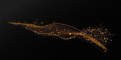 An Elegant Golden Wave adorned with Sparkles, perfect for creating Stunning and Captivating Visual Designs vector