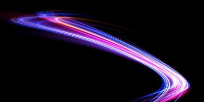 Crafting Eye Catching and Dynamic Light Trails on a Striking Black Background to Intensify the Visual Experience vector