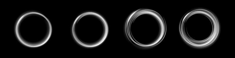 Four Progressive Circular Shapes set against a Deep and Dark Background create a striking visual impact vector