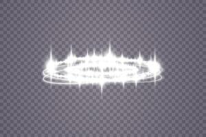 A beautiful shimmering white light circular effect that is enhanced with delightful sparkles for visual appeal vector