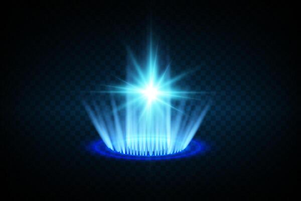 A striking Bright Blue Energy Burst accompanied by a captivating Radiant Light Effect for visual appeal