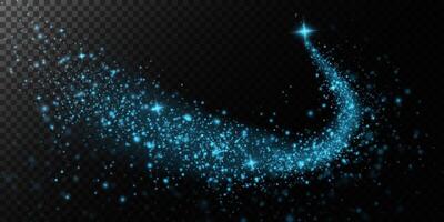 A Shimmering Blue Sparkle Trail with Stars Effects that create a magical atmosphere and visual delight vector
