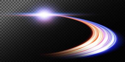 Enjoy vibrant light trails on a dark background, ideal for graphic design projects and creative endeavors vector
