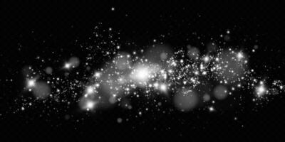 A stunning Stellar Nebula filled with Stars and Cosmic Dust displayed against an endless Black Background vector