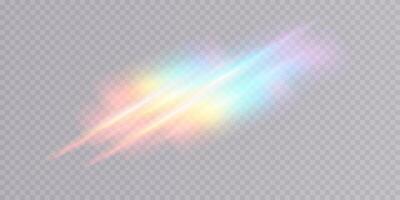 An Eye Catching Colorful Light Beam Effect Featuring an Exquisite Rainbow Gradient Design for Artistic Purposes vector
