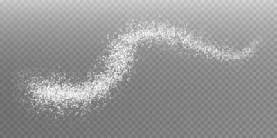Scattered White Particles of Sugar, Salt, or Flour on a Transparent Background Surface with a Clean Look vector