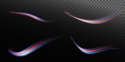 Dynamic Red and Blue Light Streaks that are perfect for creating stunning and innovative designs and artworks vector