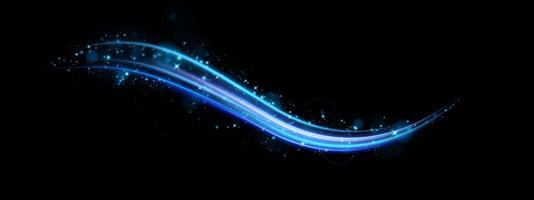 A captivating and elegant design featuring a stunning blue wave with sparkles set against a dark background vector