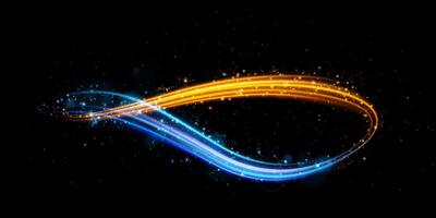 Experience the Dynamic Blue and Orange Light Wave in this stunning Abstract Design featuring Modern Artistic Graphics vector