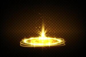 A Radiant Golden Light Burst that features Sparkles, Rings, and an explosion of beautiful colors and effects vector