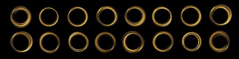 An Exquisite Collection of Stunning Golden Rings is Displayed on a Transparent Background for Visual Appeal vector