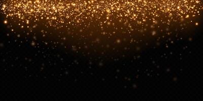 Glittering and Shimmering Gold Particles Gracefully Set Against a Rich Dark Background for Dramatic Effect vector
