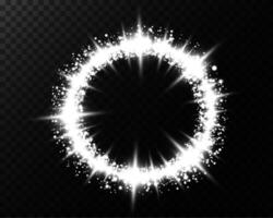 A Glittering and Sparkling Circle adorned with a Bright Stars Effect, creating an enchanting visual display vector