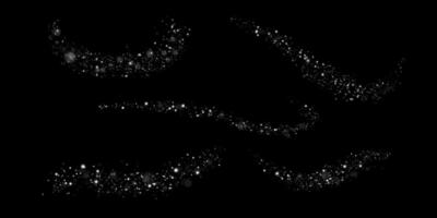 Stunningly Beautiful Cosmic Stars along with Intriguing Galaxy Elements Set on a Transparent Background vector