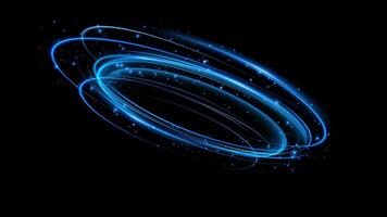 An Abstract Composition Featuring Blue Light Swirls Set Against a Deep Black Background for Visual Impact vector