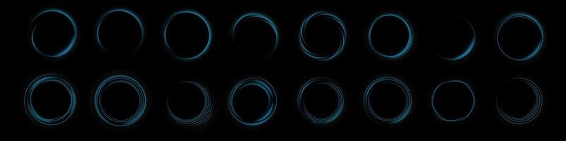 A captivating series of circular light patterns displayed prominently on a contrasting dark background surface vector