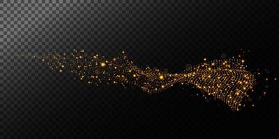 A stunning Golden Sparkle Wave Design Element ideal for use in Backgrounds and various Graphic projects vector
