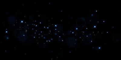 A captivating Starry Nightscape featuring an enchanting array of Glowing Blue Stars against a Dark Background vector