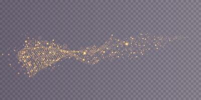 The Sparkling Golden Light Trail Effect for Various Design Projects, Bringing an Enchanting Touch to Your Work vector