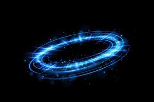 An innovative and futuristic blue light circular portal effect enhanced with sparkling elements for added beauty vector