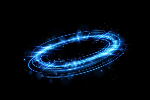 An innovative and futuristic blue light circular portal effect enhanced with sparkling elements for added beauty